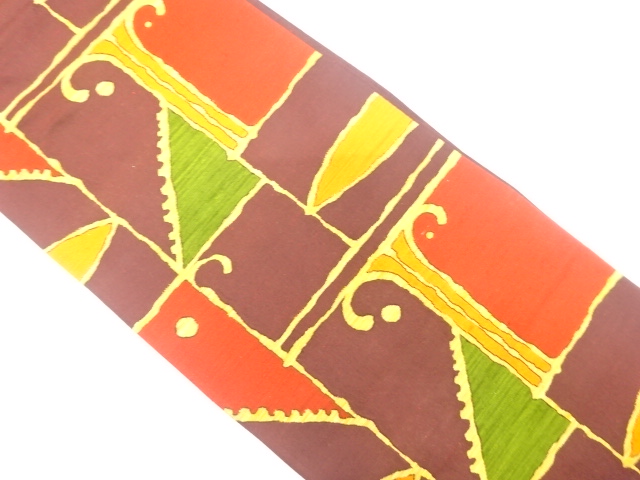 JAPANESE FUKURO OBI / TSUMUGI / WOVEN GEOMETRIC